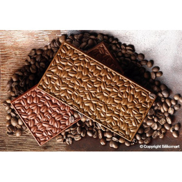 Silikomart forma silikonowa tabliczka czekolady ziarenka kawy SCG39