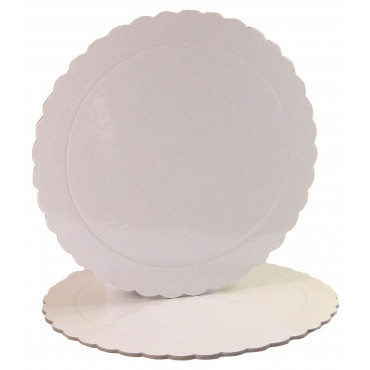 Azucren Podkład pod tort okrągły lakierowany Biały śr. 30cm gruby