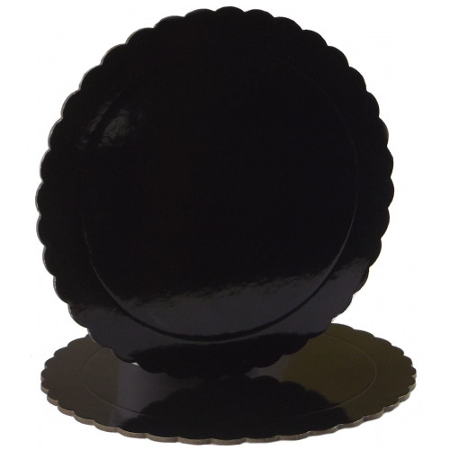 Azucren Podkład pod tort okrągły lakierowany Czarny śr. 30cm gruby