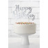 Topper Na Tort Srebrny Happy Birthday KPT11-018M