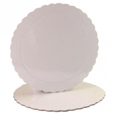 Podkład pod tort okrągły lakierowany biały śr. 25 cm gruby