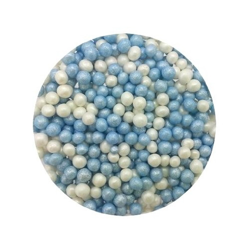 Sprinkles Posypka cukrowa perełki miękkie Biało Niebieskie 40 gram