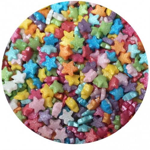 Posypka cukrowe dekorki kolorowe gwiazdki drobne mini mix 30g