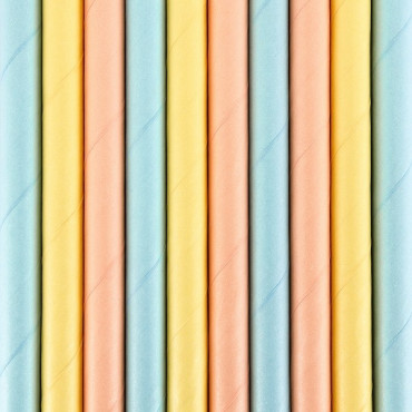 Patyczki słomki papierowe cake pops pastelowe kolory mix