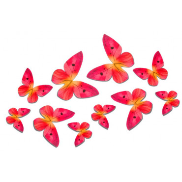 Motyle 3D waflowe do dekoracji Różowe 10szt