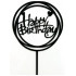 Topper okrągły Happy Birthday czarny akrylowy 7092