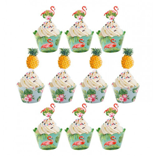 Nakładki owijki do babeczek z pikami flaming 24 sztuki sweet baking