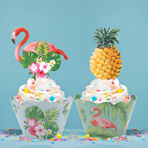 Nakładki owijki do babeczek z pikami flaming 24 sztuki sweet baking