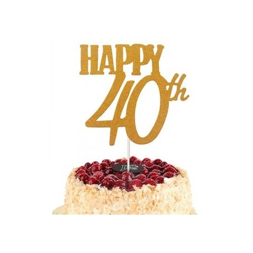 Topper złoty na tort Happy 40 Sweet Baking