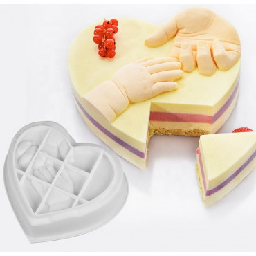 Forma silikonowa do pieczenia ciasta chrzest baby shower dłoń rączka w sercu