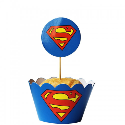Nakładki Owijki Do Babeczek Z Dekoracjami Superman 24sztuki