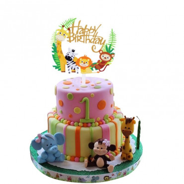 Topper na tort Happy Birthday Safari 8520