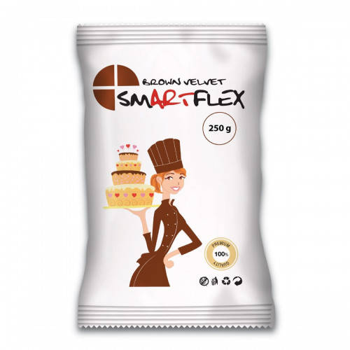Smartflex masa cukrowa lukier plastyczny brown brązowy 250g bezglutenowy