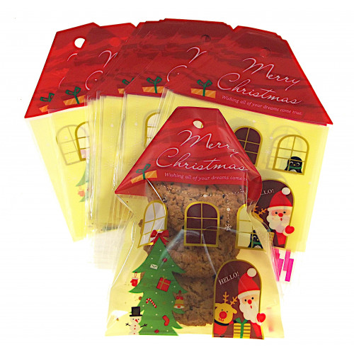 Torebki Domki Na Słodycze Ciastka Merry Christmas 20szt 7516