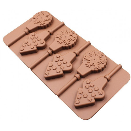 Forma silikonowa do lizaków czekoladowych śnieżynka choinka
