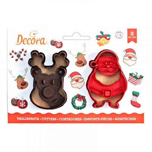 Foremki do ciastek Mikołaj i Renifer 2szt Decora