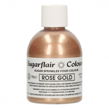 Sugarflair Posypka cukrowa kryształowy pył Rose Gold 100G H231T