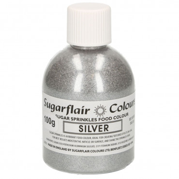 Posypka cukrowa kryształowy pył Srebrny Silver Sugarflair 100g H237T