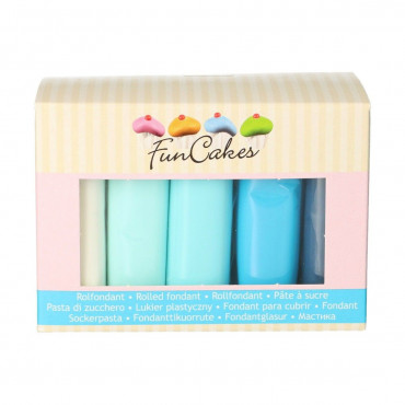 Fun Cakes Masa cukrowa lukier plastyczny 5 kolorów 5x100g BABY BLUE F20370