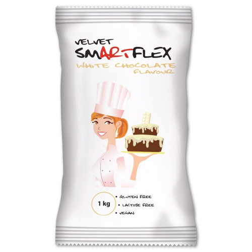 Smartflex masa cukrowa lukier plastyczny biała czekolada 1kg SMF018 bezglutenowy