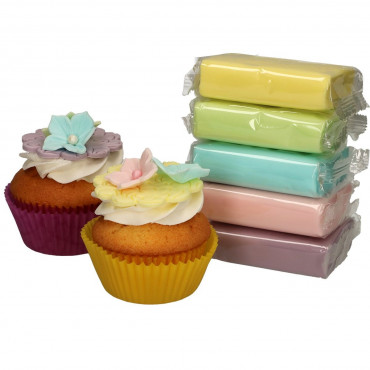 Fun Cakes Masa cukrowa lukier plastyczny Pastelowy 5 kolorów 5x100g F20355