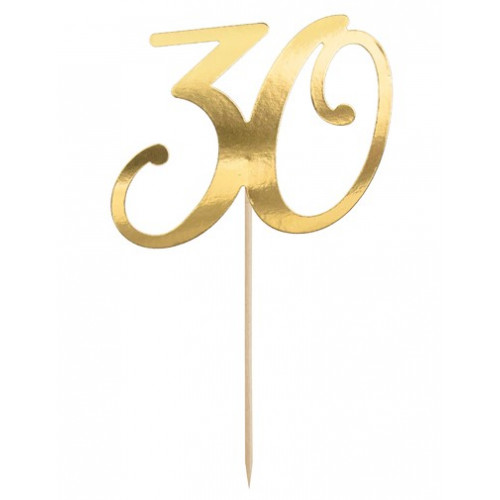 Topper papierowy złoty na tort -30- PartyDeco KPT62-30-019