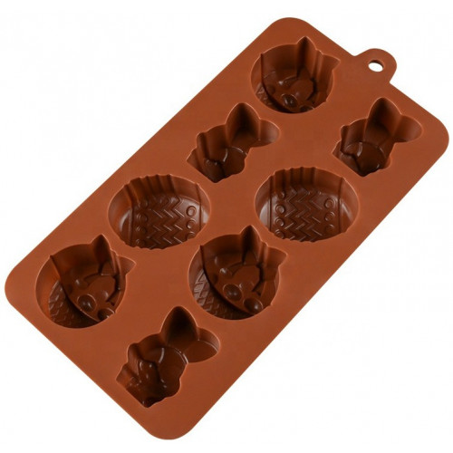 Forma silikonowa do czekoladek PISANKA KOSZYCZEK KRÓLICZEK 8060