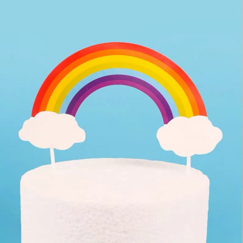 Topper ozdoba na tort Tęcza Rainbow papierowa 7260