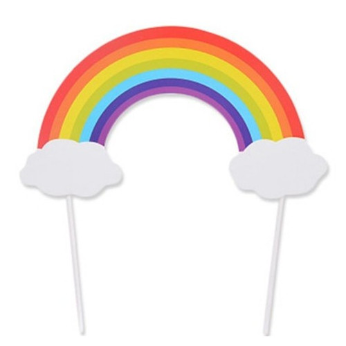 Topper ozdoba na tort Tęcza Rainbow papierowa 7260
