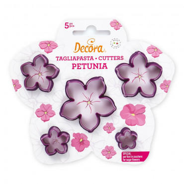 Foremki do tworzenia kwiatków z masy cukrowej Petunia 5szt Decora 0803026