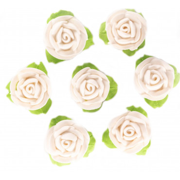 Kwiaty Cukrowe Na Tort Urodzinowy Białe Róże EX0962