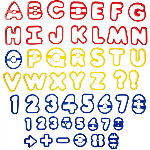 Wilton Zestaw foremek Alfabet Litery Cyfry Znaki 50szt 2304-1054