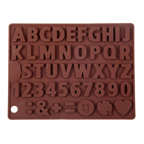 Forma silikonowa do czekolady masy LITERY CYFRY ZNAKI 9890
