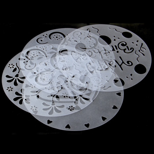 Zestaw okrągłych szablonów do dekoracji tortu 4szt śr.20cm