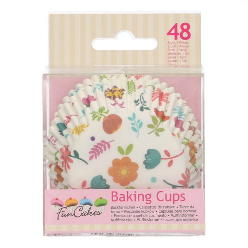 Fun Cakes Papilotki do babeczek KWIATY FLORAL 48szt F84280