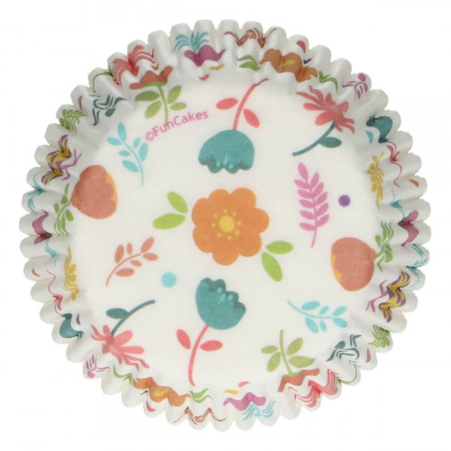 Fun Cakes Papilotki do babeczek KWIATY FLORAL 48szt F84280