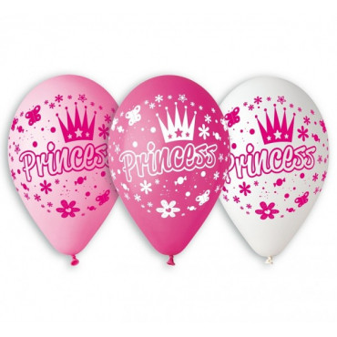 Balony urodzinowe "KSIĘŻNICZKI" 5szt GB/PG32