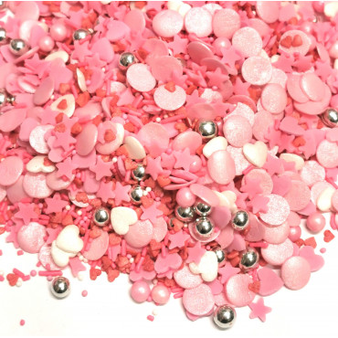 Posypka cukrowa do dekoracji wypieków Pink Love 30g