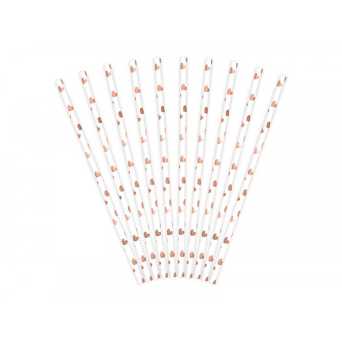Patyczki słomki papierowe cake pops SERDUSZKA ROSE GOLD SPP7M-019RJ