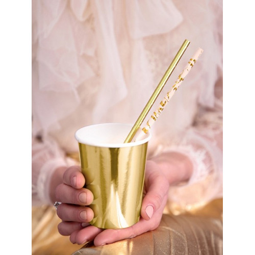 Patyczki słomki papierowe cake pops Pudrowy róż+złoto SPP13M-081P