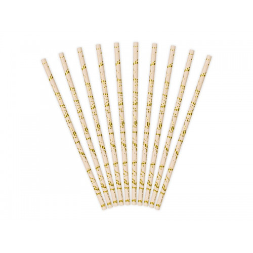 Patyczki słomki papierowe cake pops Pudrowy róż+złoto SPP13M-081P