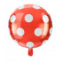 Balon foliowy okrągły w kropki CZERWONY 45cm BLF9416CZE