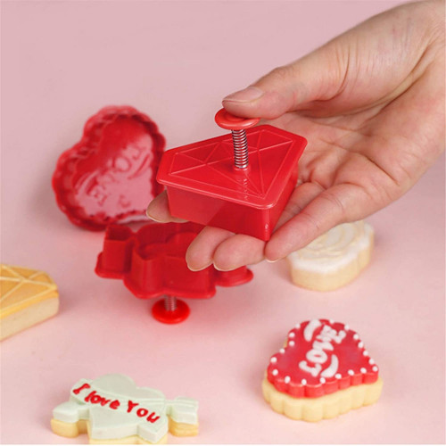 Foremki na tłoczku do ciastek masy cukrowej Walentynki Serce Diament EBB00237