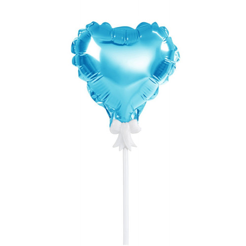 Balon na patyczku na tort SERCE NIEBIESKIE  BLF3621NIE-9317