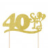 Brokatowy Topper na tort "40" Sto Lat PP512119