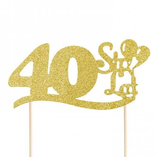 Brokatowy Topper na tort "40" Sto Lat PP512119