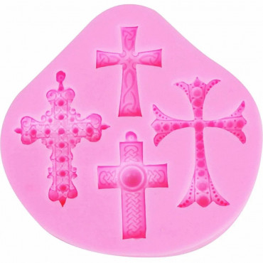 Forma silikonowa do dekoracji z masy cukrowej Krzyże 9877