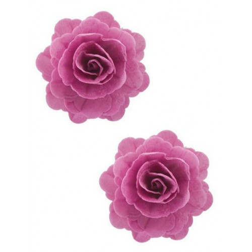 Róża waflowa 3D Średnia Fioletowa 6cm 2szt