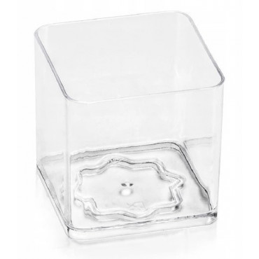 Pucharek przeźroczysty do deserów plastikowy Cube 80ml 9szt