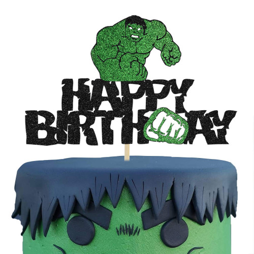 Topper brokatowy na tort Happy Birthday Hulk Avengers 10196